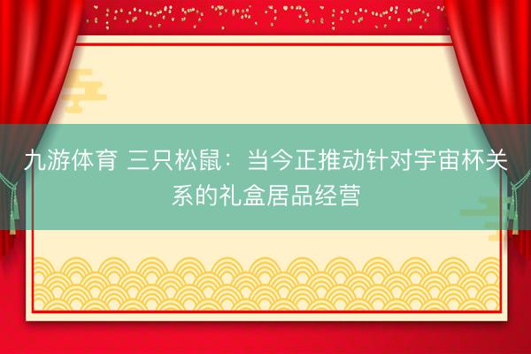 九游体育 三只松鼠：当今正推动针对宇宙杯关系的礼盒居品经营