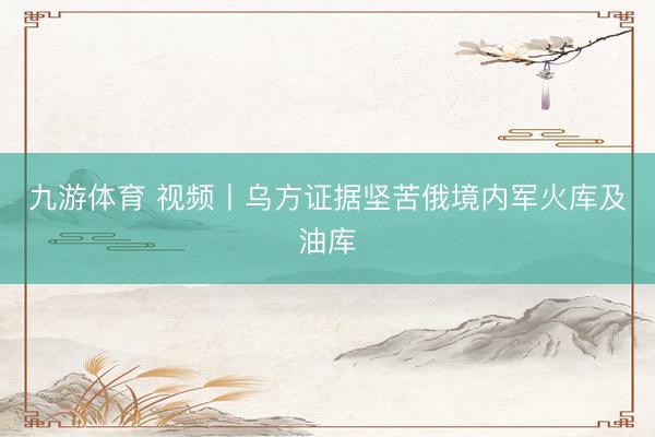 九游体育 视频丨乌方证据坚苦俄境内军火库及油库