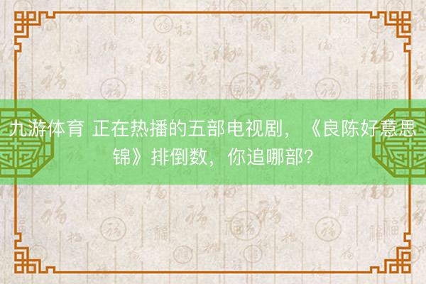 九游体育 正在热播的五部电视剧，《良陈好意思锦》排倒数，你追哪部？